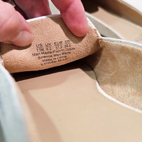 NATURALIZER Womens Sz 7.5 Kayden Linen White Mule Clog Padded Flat Comfort Shoes - Picture 8 of 10